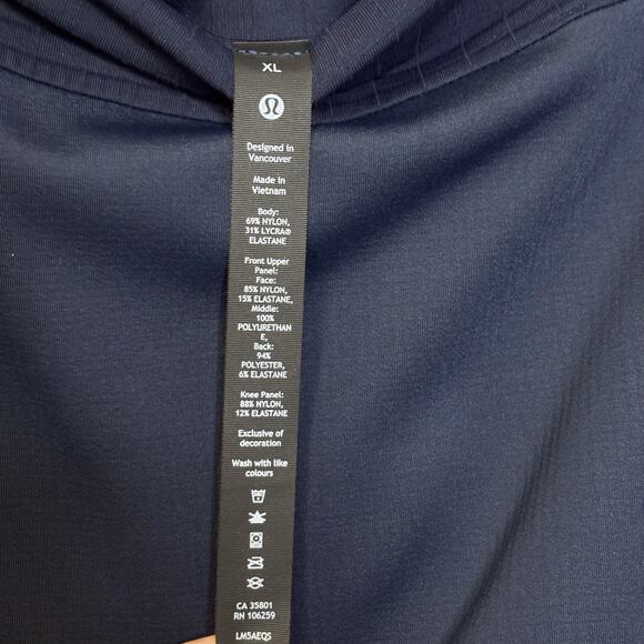 Lululemon Men's navy tights textured panels XL side pockets inside drawstring - Picture 3 of 4